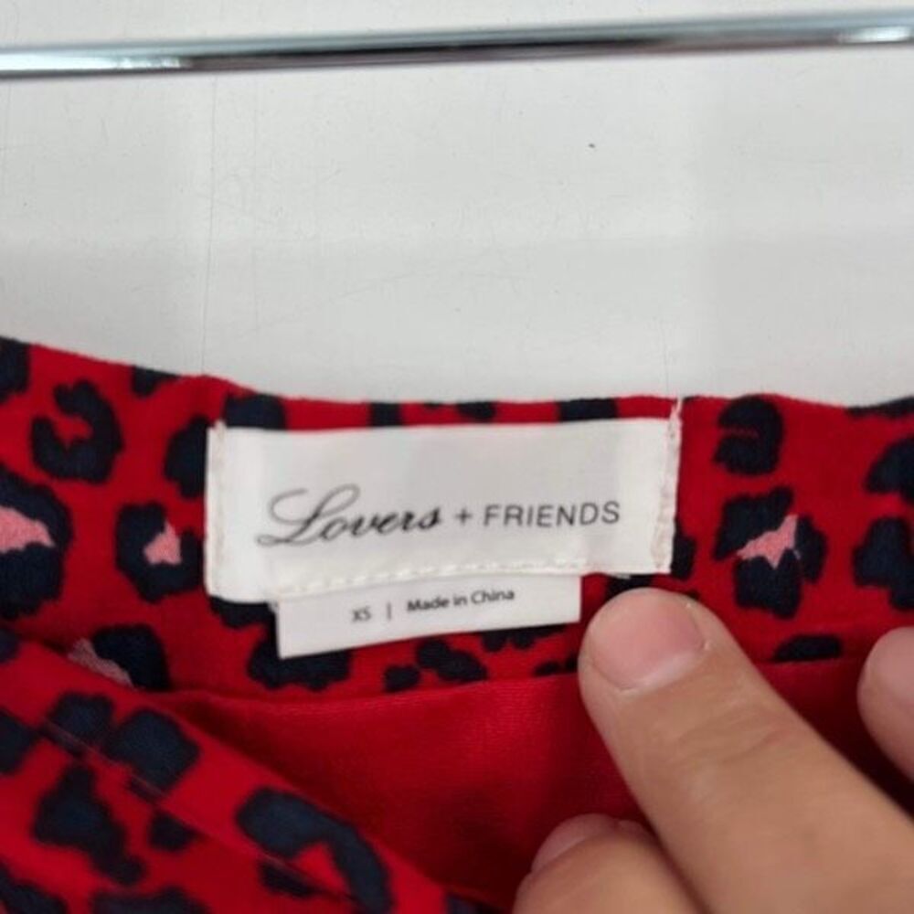 Lovers + Friends Women's Sahara Cheetah Lined Lena Mini Skirt‎ Red Black Size XS - Picture 6 of 9
